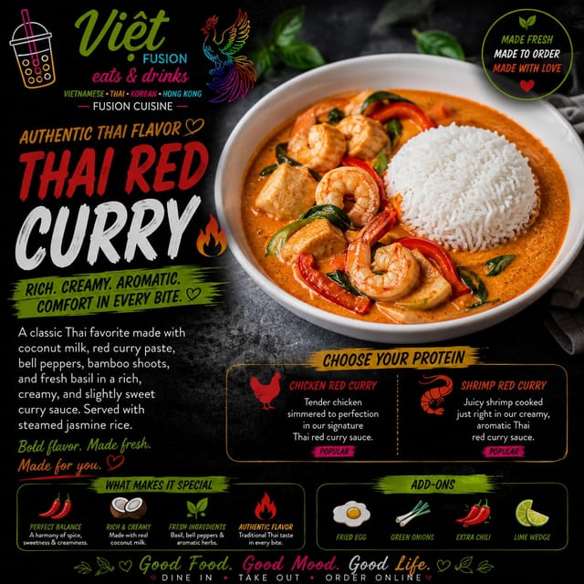 R9. Thai Red Curry Chicken.