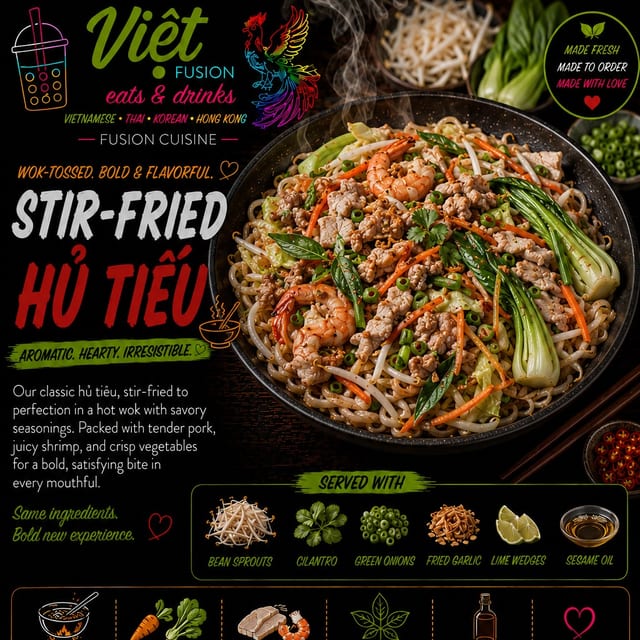 F9. Stir Fried Hu Tieu.