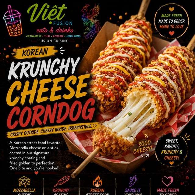 M11. Korean Krunchy Cheese Dog.