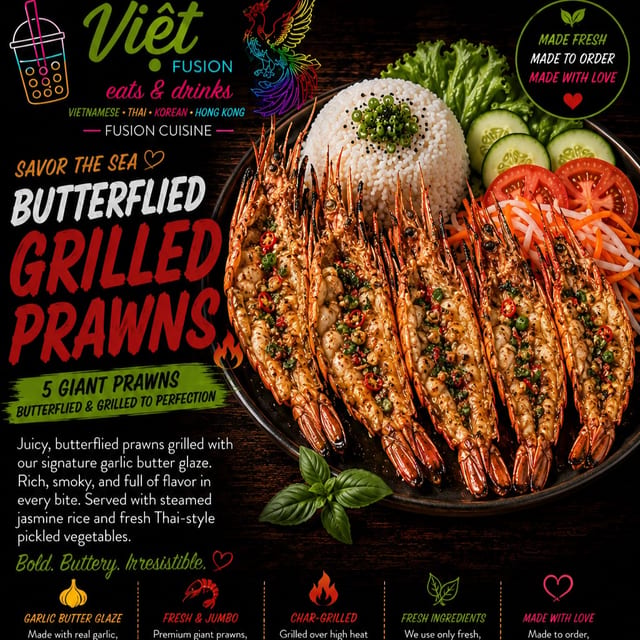 R13B. Grilled Prawns.