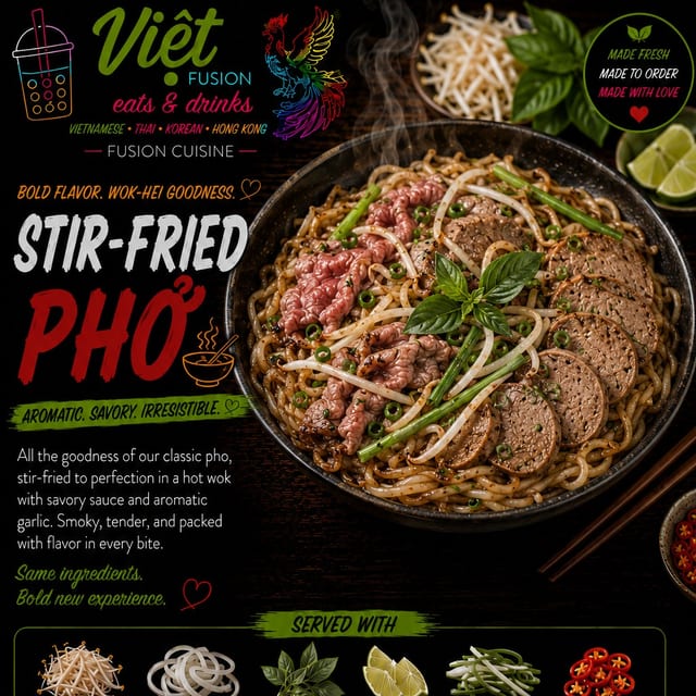 F7. Stir Fried Pho.